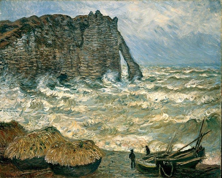 Claude Monet Agitated Sea at Etretat Spain oil painting art